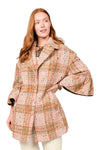 Ivy Jane Ruffle Sleeve Plaid Coat in Multi Style 130242