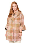 Ivy Jane Ruffle Sleeve Plaid Coat in Multi Style 130242