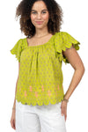 Ivy Jane Scalloped Hemmed Top in Lime - Style 650363