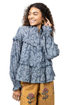 Ivy Jane Scalloped Tiered Shacket in Indigo Style 630388