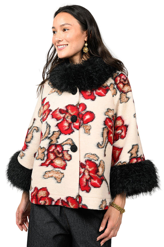 Ivy Jane Shadow Roses Jacket in Ivory Style 130235