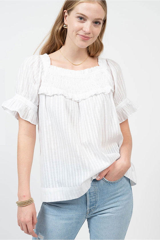 Ivy Jane Smocked Easy Top in White