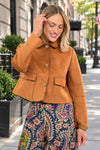 Ivy Jane Suede Patch Pocket Jacket in Cinnamon Style 130261