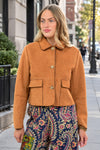 Ivy Jane Suede Patch Pocket Jacket in Cinnamon Style 130261