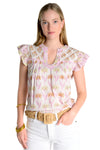 Ivy Jane Three Pattern Top in White Style 650377