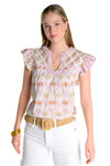 Ivy Jane Three Pattern Top in White Style 650377