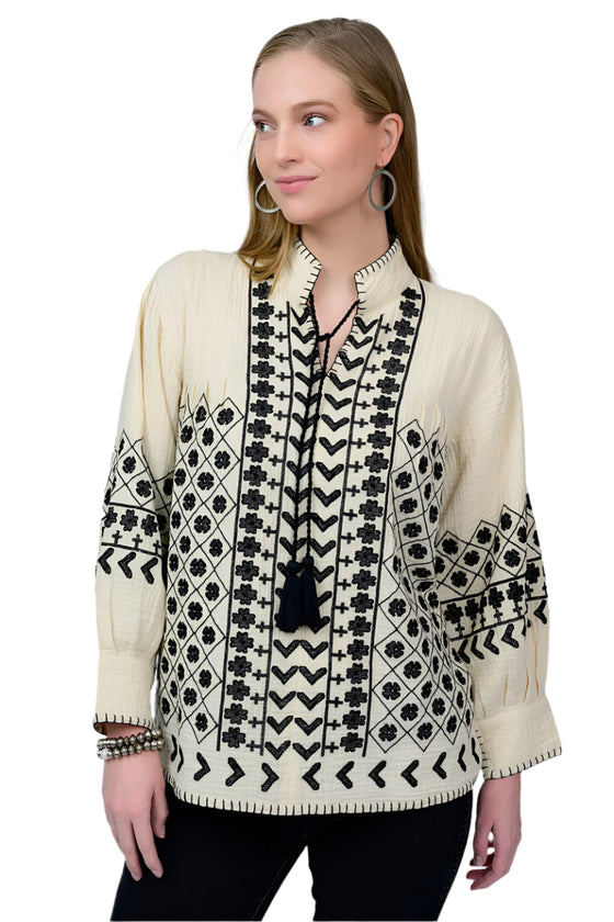 Ivy Jane Tic Tac Heart Top in Sand Style 621562