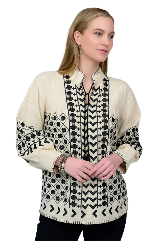 Ivy Jane Tic Tac Heart Top in Sand Style 621562