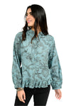 Ivy Jane Toile Ruffled Hem Shirt in Blue Style 621560