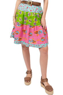  Ivy Jane Tri-Print Tiered Skirt in Multi Style 540006