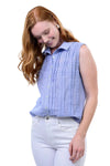 Ivy Jane Tucked Pattern Shirt in Blue Style 650433