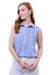 Ivy Jane Tucked Pattern Shirt in Blue Style 650433