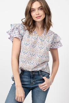  Ivy Jane Twin Print Top in Lilac