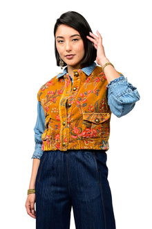  Ivy Jane Velveteen Vest in Gold Style 130230