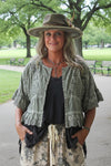 Jaded Gypsy Softly Worn Eyelet Top In Charcoal
