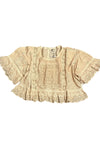 Jaded Gypsy Softly Worn Eyelet Top In Oatmeal