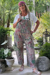 Jaded Gypsy Travels Await Overalls in Navy Plaid