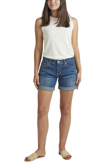  Jag Jeans Alex Mid Rise Boyfriend Shorts in Brilliant Blue