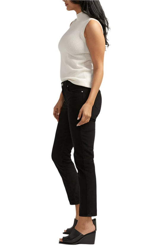 Jag Jeans Cassie Mid Rise Slim Straight Leg Corduroy Pants in Black