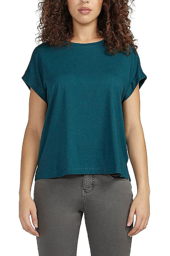 Jag Jeans Drapey Luxe Tee in Deep Teal