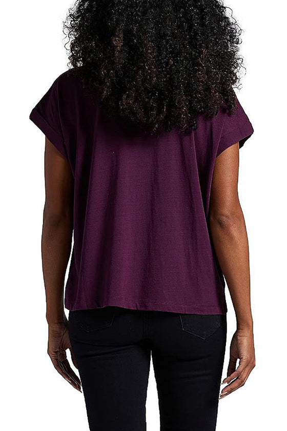 Jag Jeans Drapey Luxe Tee in Eggplant