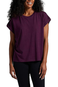  Jag Jeans Drapey Luxe Tee in Eggplant