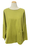 Kleen Idea Long Sleeve Loose Fitting Tee in Avocado