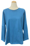 Kleen Idea Long Sleeve Loose Fitting Tee in Azure