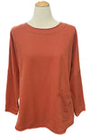 Kleen Idea Long Sleeve Loose Fitting Tee in Spices