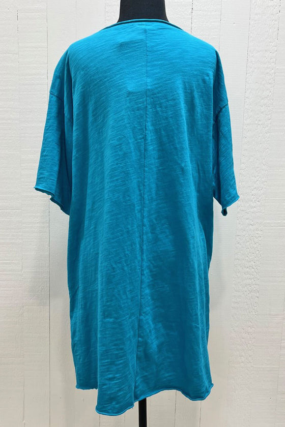 Kleen Short Sleeve Tunic Tee in Turquoise