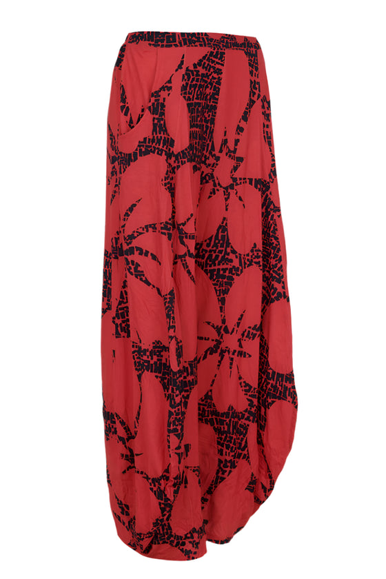 Kozan Crinkle Viscose Jade Pant in Hibiscus Style CV-3911