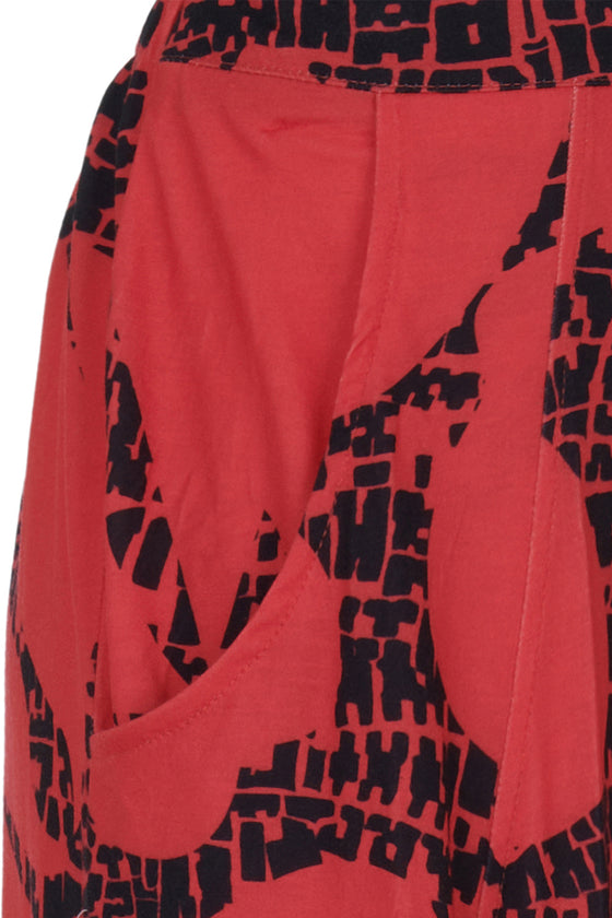 Kozan Crinkle Viscose Jade Pant in Hibiscus Style CV-3911