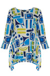 Kozan Crinkle Viscose Juliette Top in Miami Print CV-4145