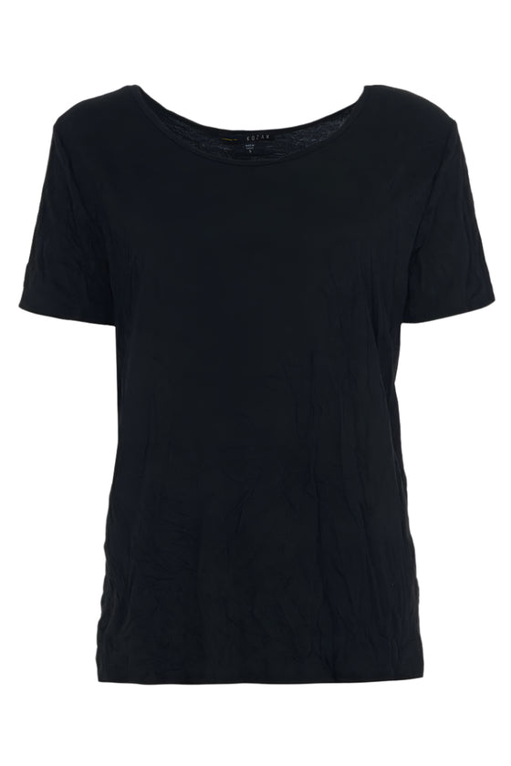 Kozan Crinkle Viscous Celia Top in Black Style CV-4256-BLACK
