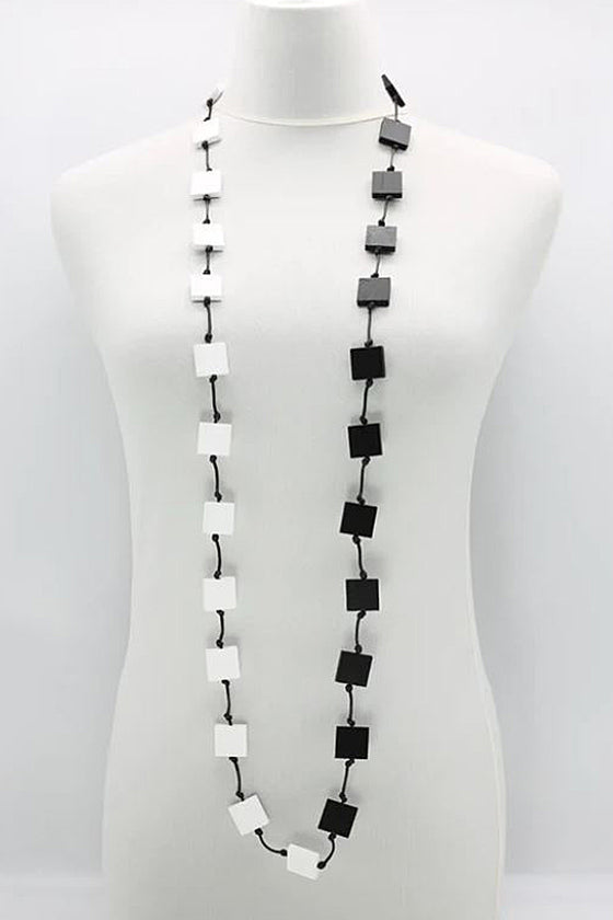 Kozan Jianhui London Recycled Wood 5 Strand Necklace in Monochrome