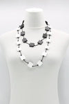 Kozan Jianhui London Recycled Wood 5 Strand Necklace in Monochrome