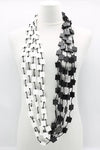 Kozan Jianhui London Recycled Wood 5 Strand Necklace in Monochrome