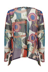 Colorful abstract patterned shirt on a white background