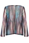 Multicolored patterned top on a white background
