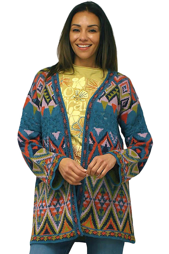 Kyla Seo By Caite Benita Cardigan in Multi Color KYRO1002