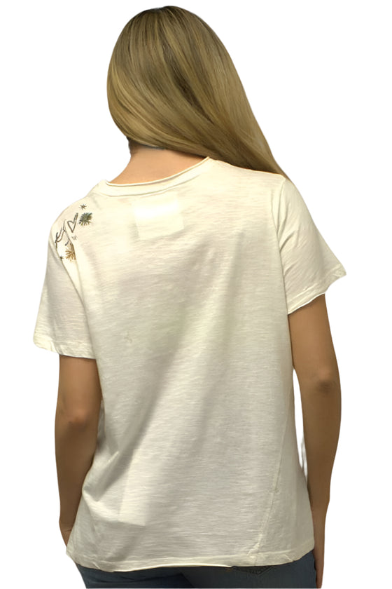Kyla Seo Comfort By Caite Kara Tee in Ivory Style KSBHC58