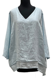  La Fixsun By Match Point V-Neck 2 Layers Top in Ice Blue Style FBT95