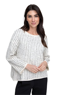  Liv By Habitat Clothes Textured Dots Swing Pullover in Winter White