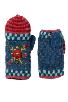  Lost Horizons Knitwear Aubrey Women's Wool Knit Hand Warmers in Denim