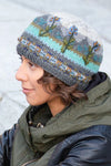 Lost Horizons Knitwear Chloe Wool Hat Hand Embroidered Floral Knit Beanie in Light Natural