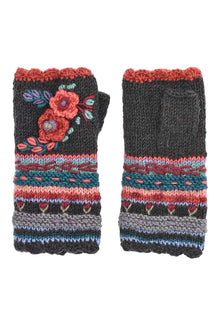  Lost Horizons Knitwear Lassen Women's Wool Knit Handwarmers in Charcoal