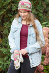 Lost Horizons Knitwear Munich Embroidered Wool Mittens in Light Natural