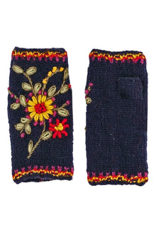  Lost Horizons Knitwear Olivia Women's Wool Knit Handwarmers in Navy