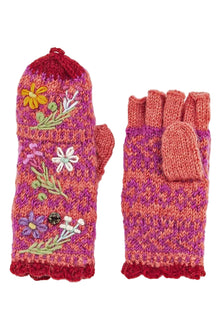  Lost Horizons Knitwear Sadie Women's Wool Knit Finger Mittens in Berries