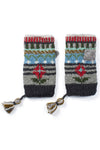 Lost Horizons Knitwear Valencia Wool Handwarmers with Knit Pattern and Tassels in Winterberry